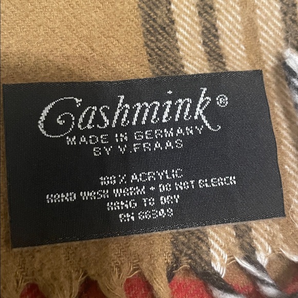 Cashmink Plaid Tartan Fringe Scarf - Picture 4 of 5